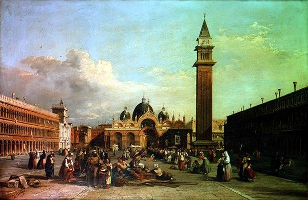 La Piazza San Marco, con una procesión de William James Muller