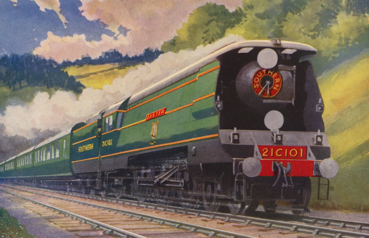 A Southern Railway Main Line Express (litografía en color) de William John Patton McDowell