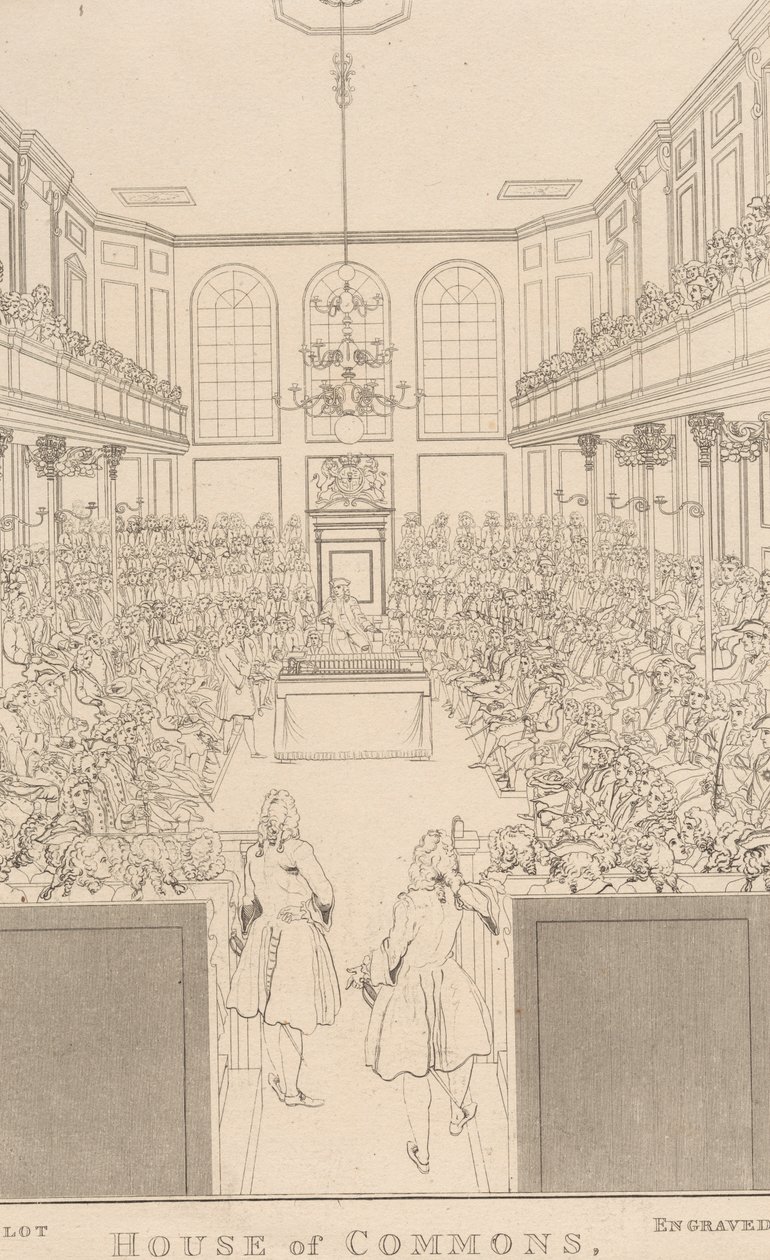 Cámara de los Comunes, tal como apareció en 1741-2 de William Johnstone White