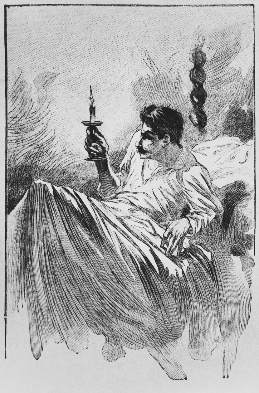 El narrador en la cama, ilustración de 