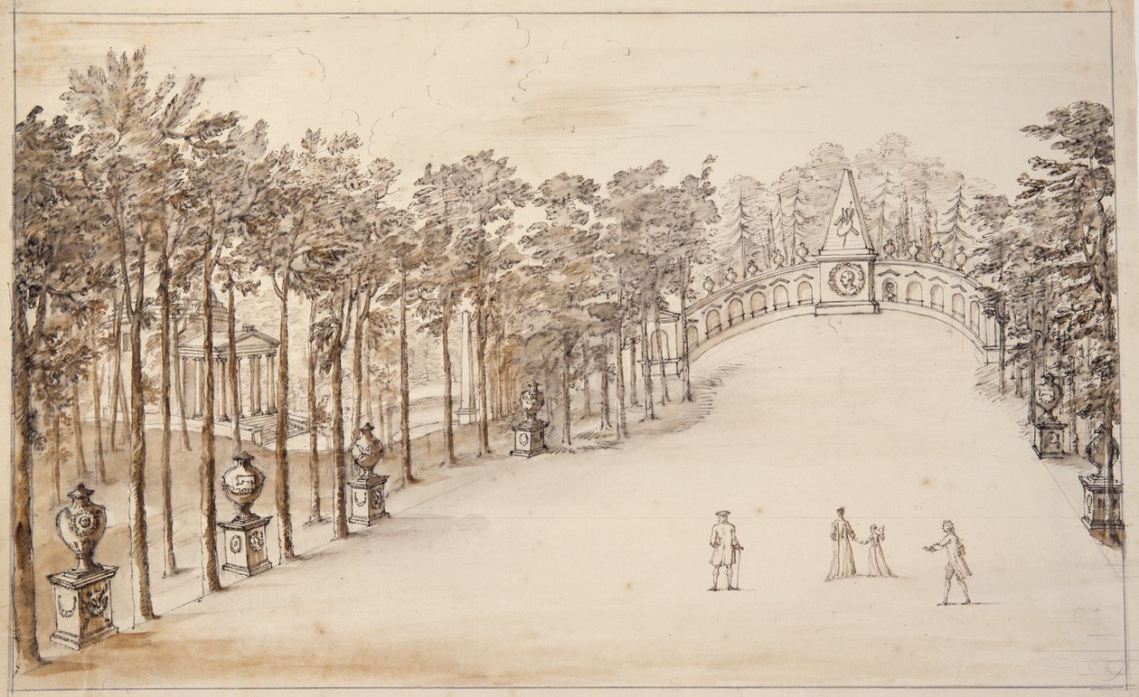 Chiswick, primer diseño para la Exedra de William Kent