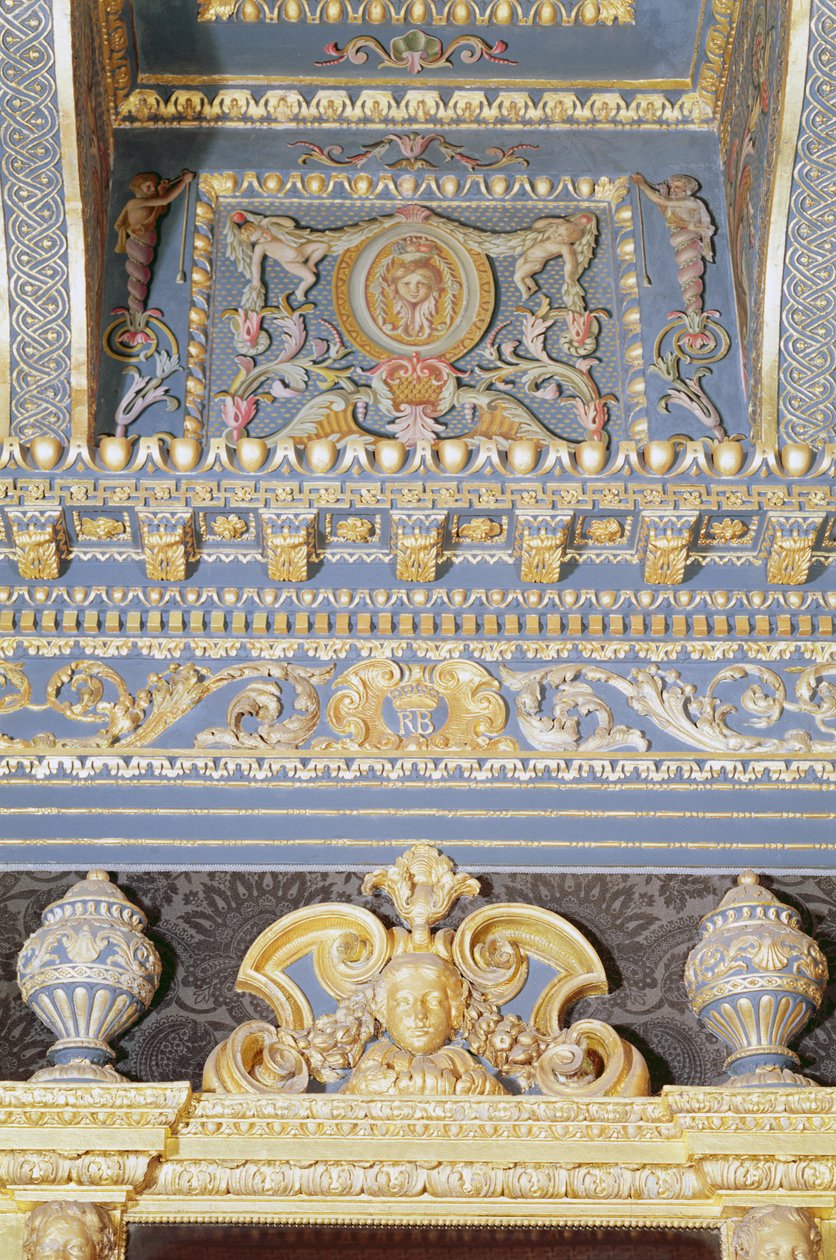 (detalle) del techo en la Sala de Terciopelo Azul de William Kent