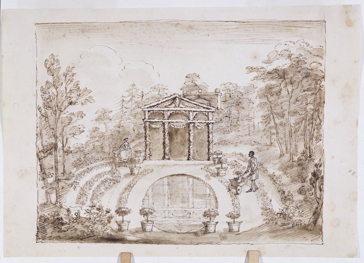 Templo floral y piscina redonda de William Kent