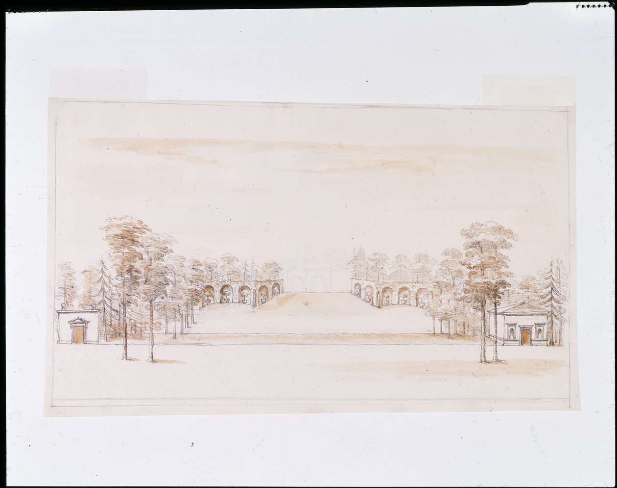Diseño en perspectiva para un nuevo invernadero de William Kent