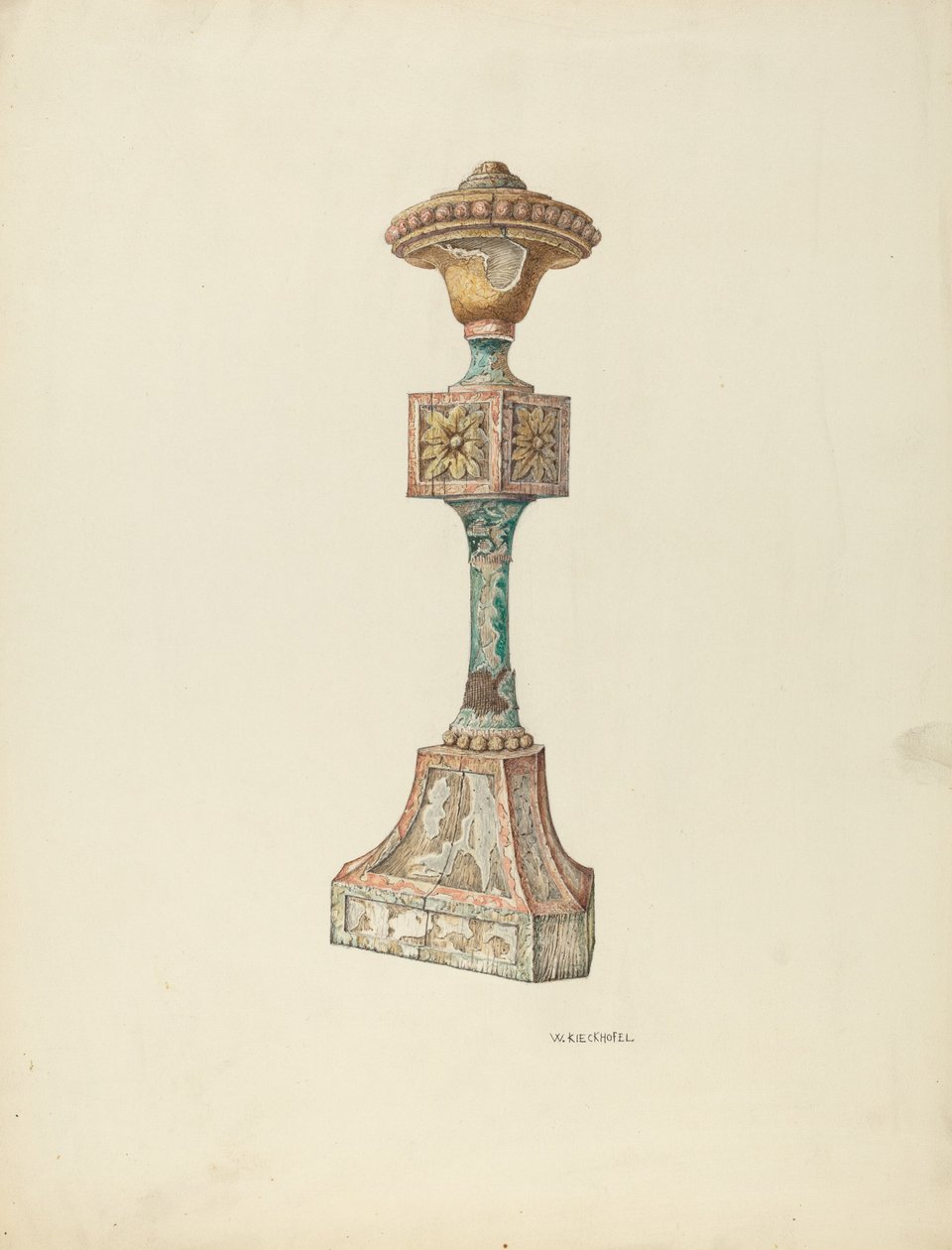 Candelabro ceremonial de mobiliario eclesiástico de William Kieckhofel