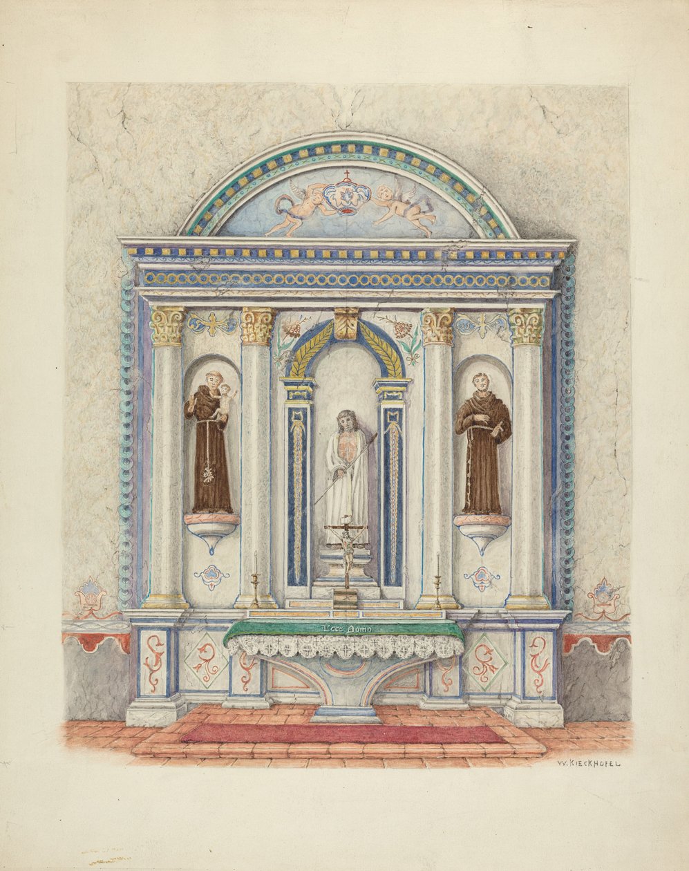 Altar lateral, Misión San Luis Rey de William Kieckhofel