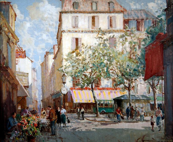 Una plaza de París (óleo sobre lienzo) de William Lee Hankey