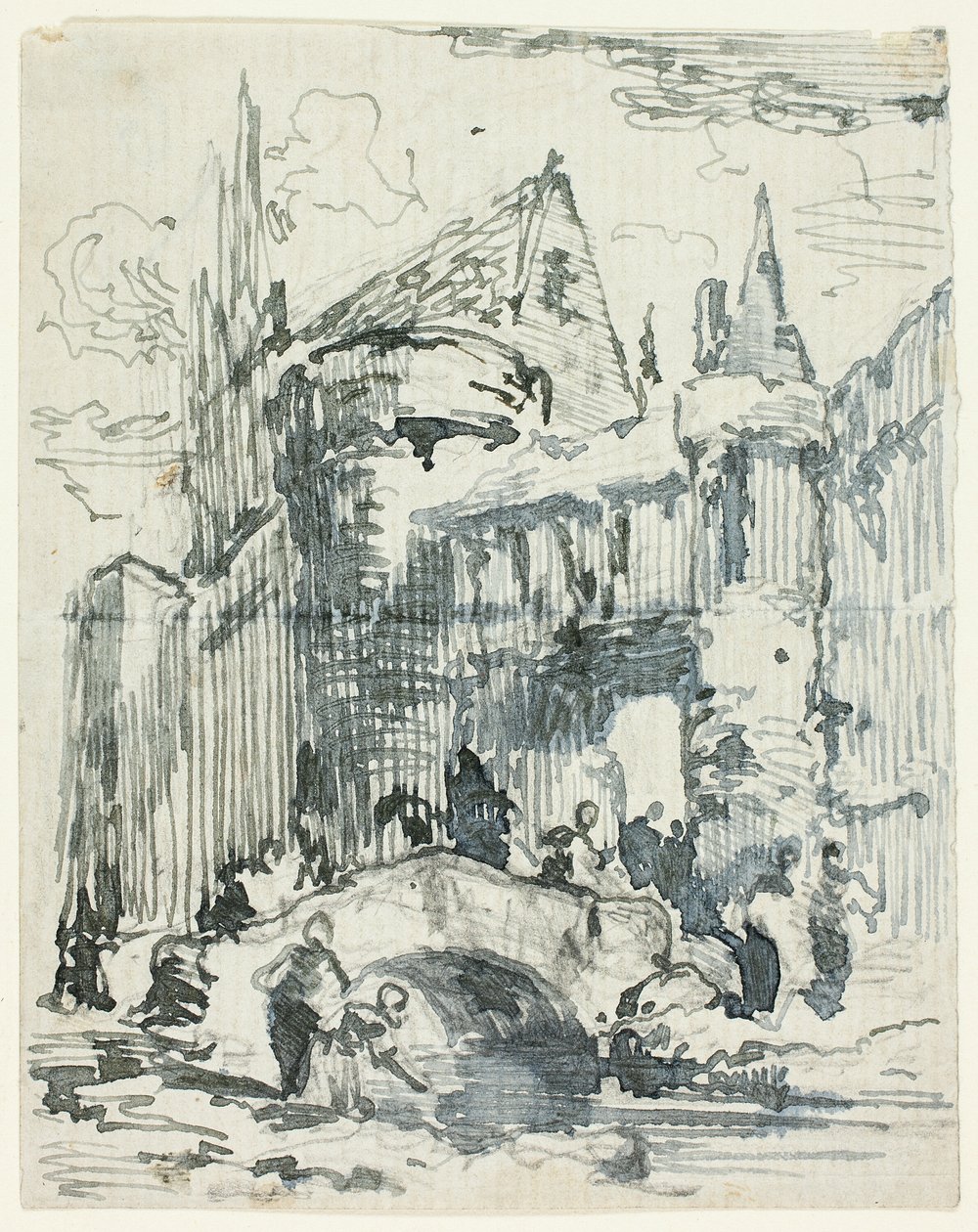 Puente y portal de la ciudad de William Leighton Leitch