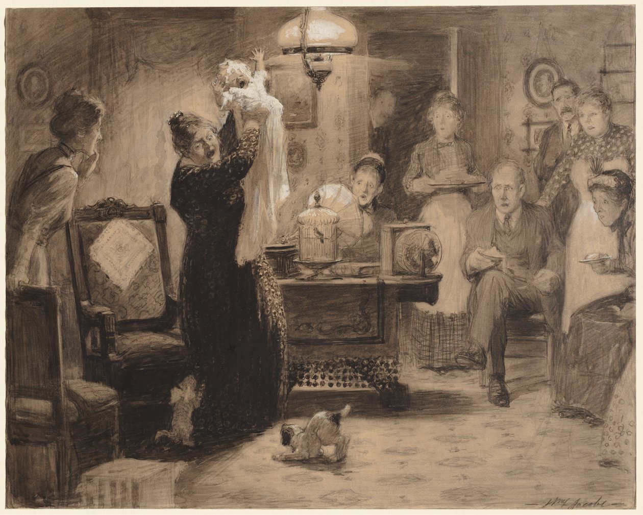 Boceto para la ilustración El bebé estacionario, 1912 de William Leroy Jacobs
