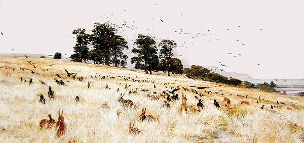 Una colonia de grajos, c.1889 de William Lionel Wyllie