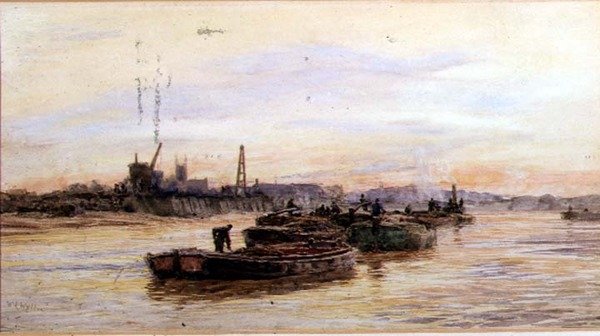 Barcazas al atardecer de William Lionel Wyllie