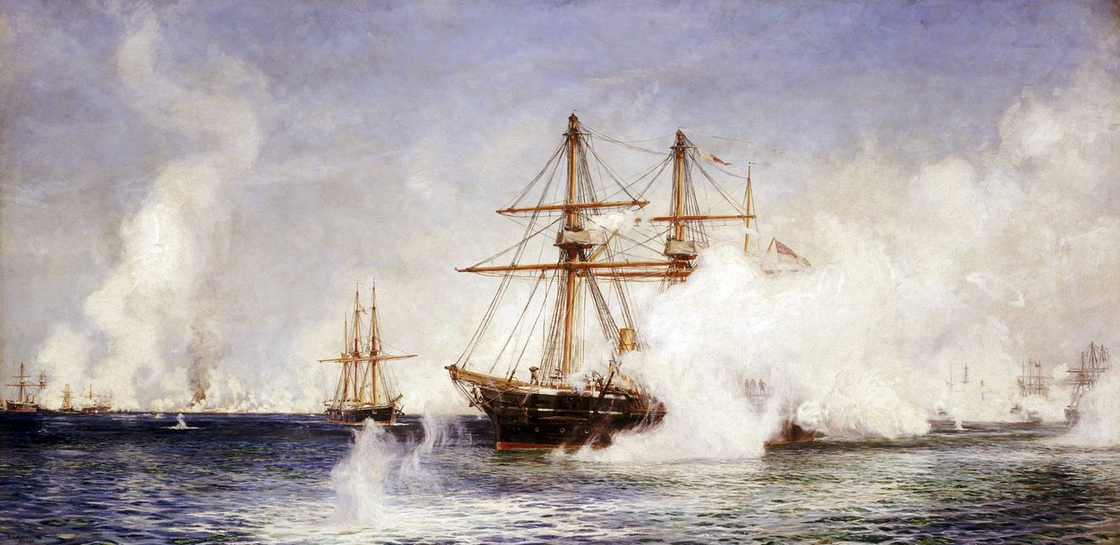 El HMS "Condor" durante el bombardeo de Alejandría (Egipto), 11 de julio de William Lionel Wyllie