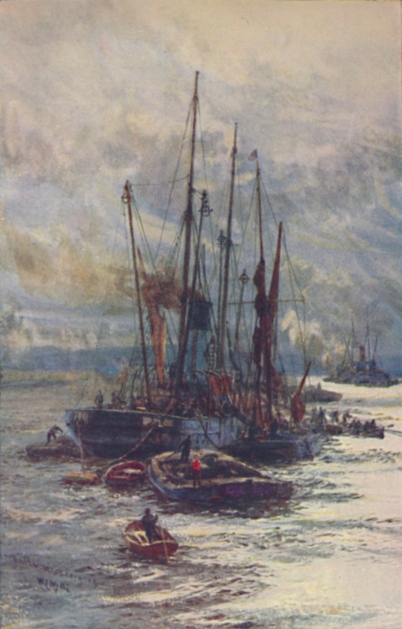 Descargando carbón en barcazas de William Lionel Wyllie
