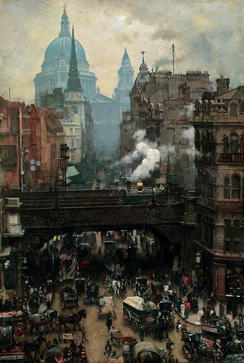 San Pablo y Ludgate Hill, c.1887 de William Logsdail