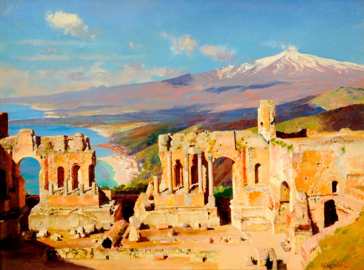 Teatro Griego, Taormina, Sicilia de William Logsdail