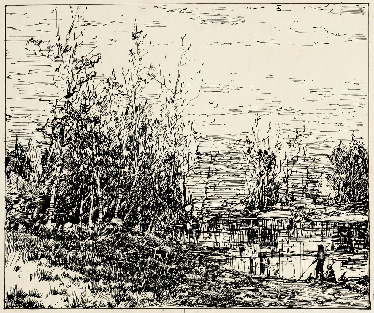 Borde de un Estanque, Maine de William Louis Jnr. Sonntag