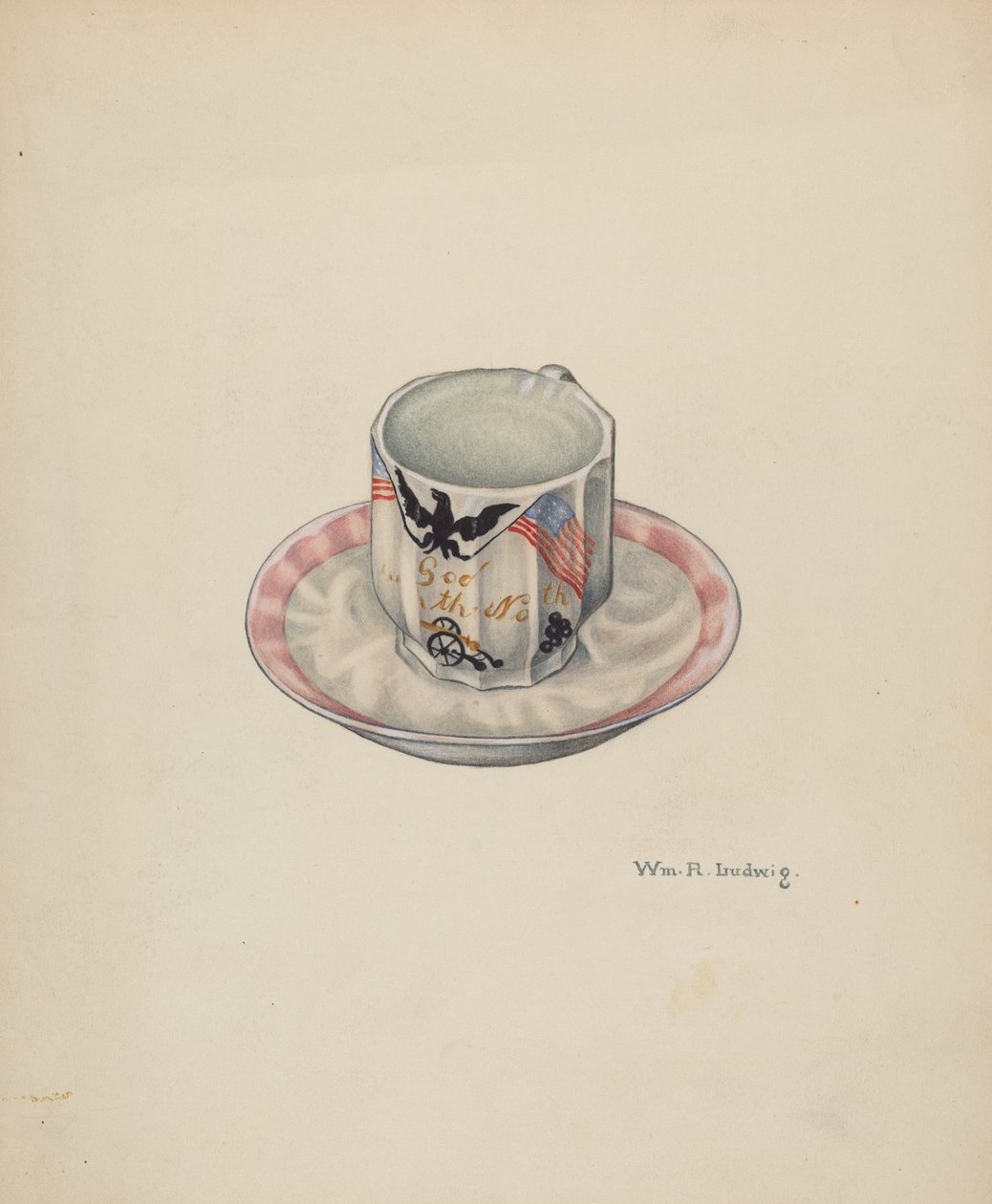 Taza y platillo, c. 1940 de William Ludwig