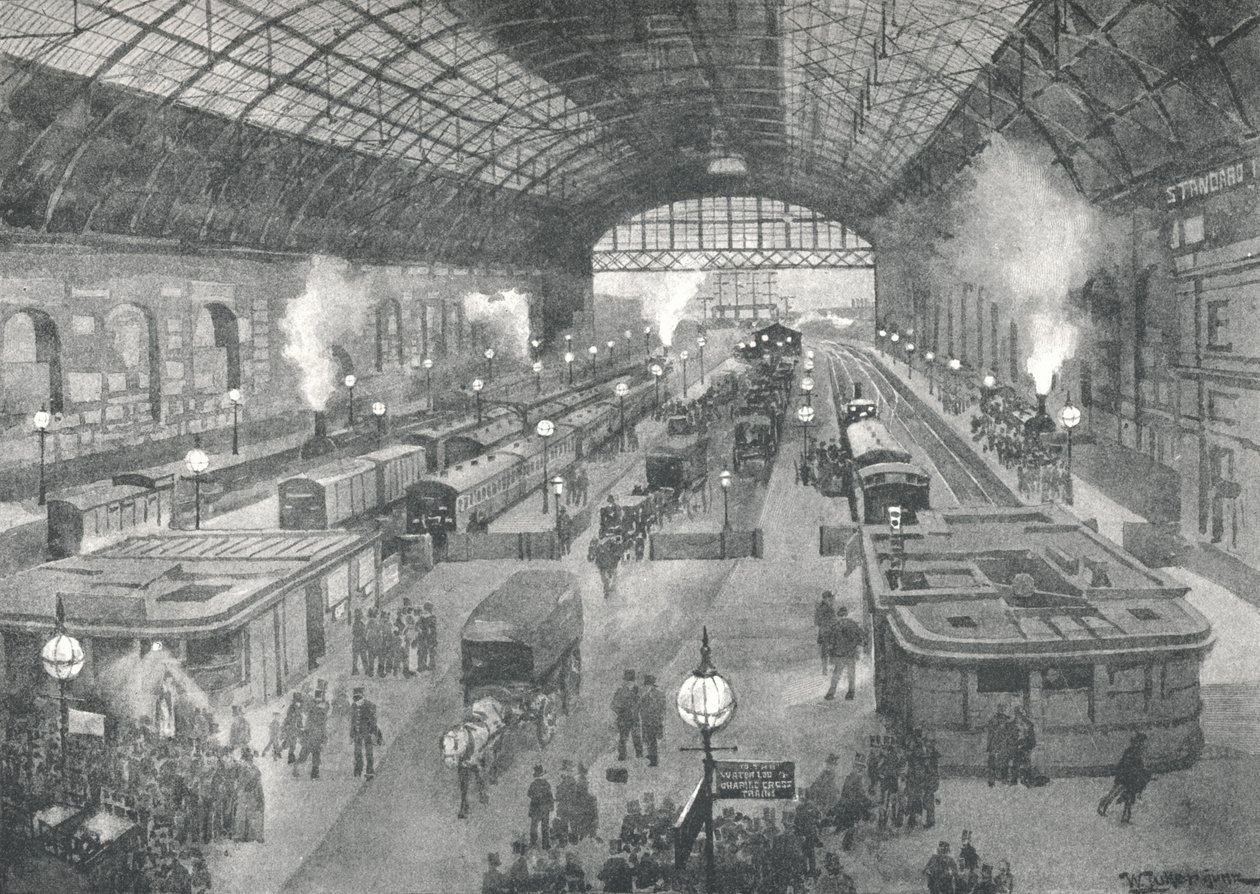 Estación Cannon Street - Noche, 1891 de William Luker