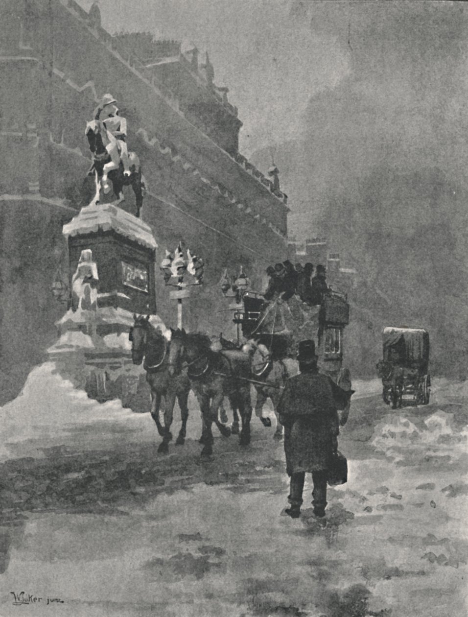 Holborn Circus - Una mañana de invierno, 1891 de William Luker