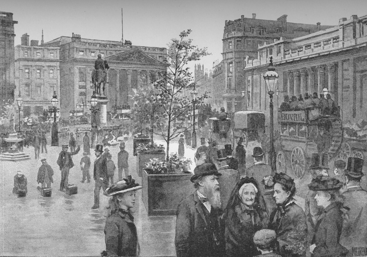 La Mansion House y el Banco de Inglaterra, 1891 de William Luker