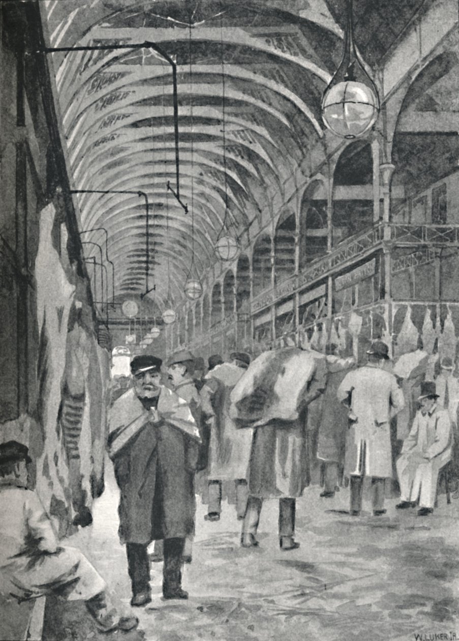 El Mercado de Carne Metropolitano, Smithfield, 1891 de William Luker