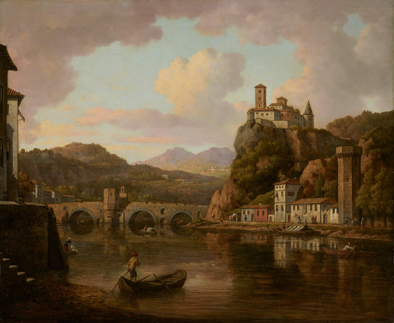 Castillo en el río Ródano, Francia de William Marlow