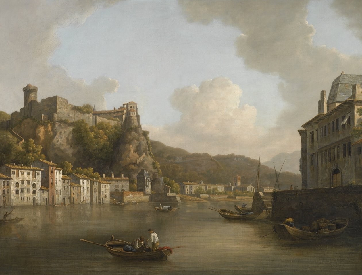Francés: Une vue du château de Pierre-Scize à Lyon Una vista del castillo de Pierre Encise en el Ródano, Lyon de William Marlow