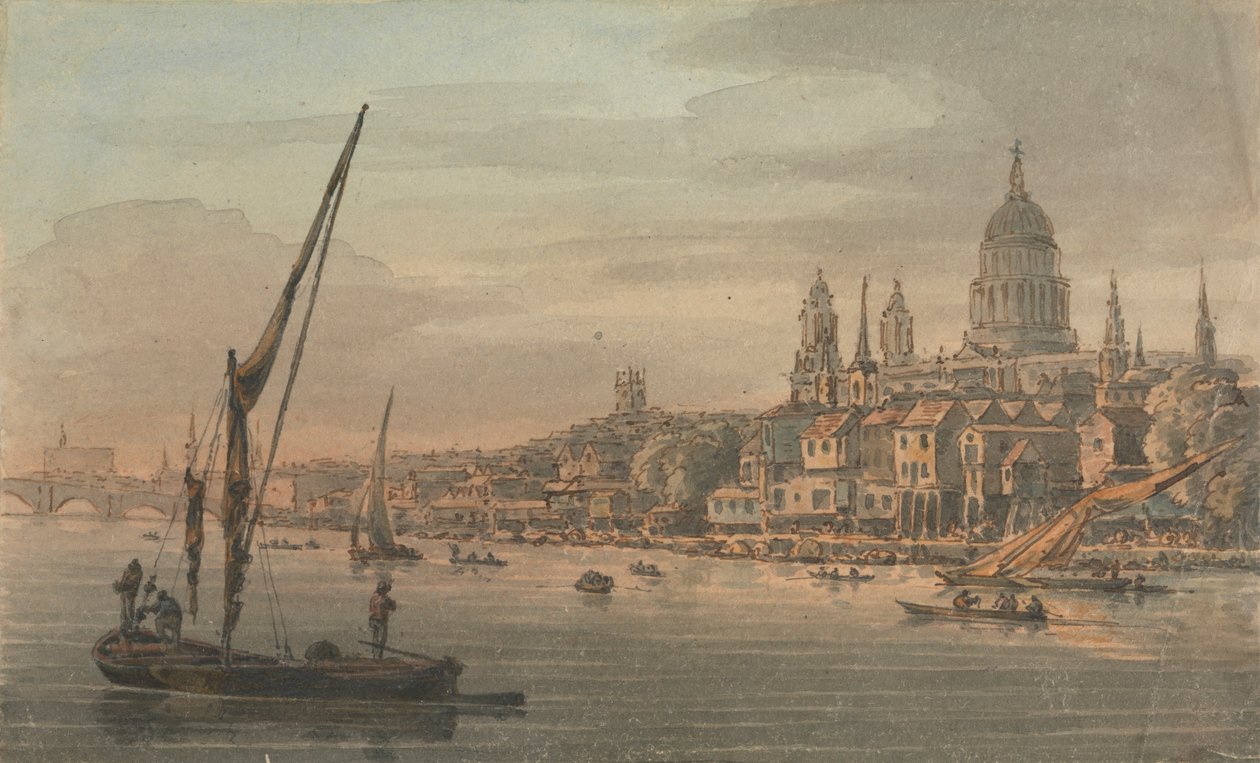 La ciudad y San Pablo desde la orilla sur de William Marlow