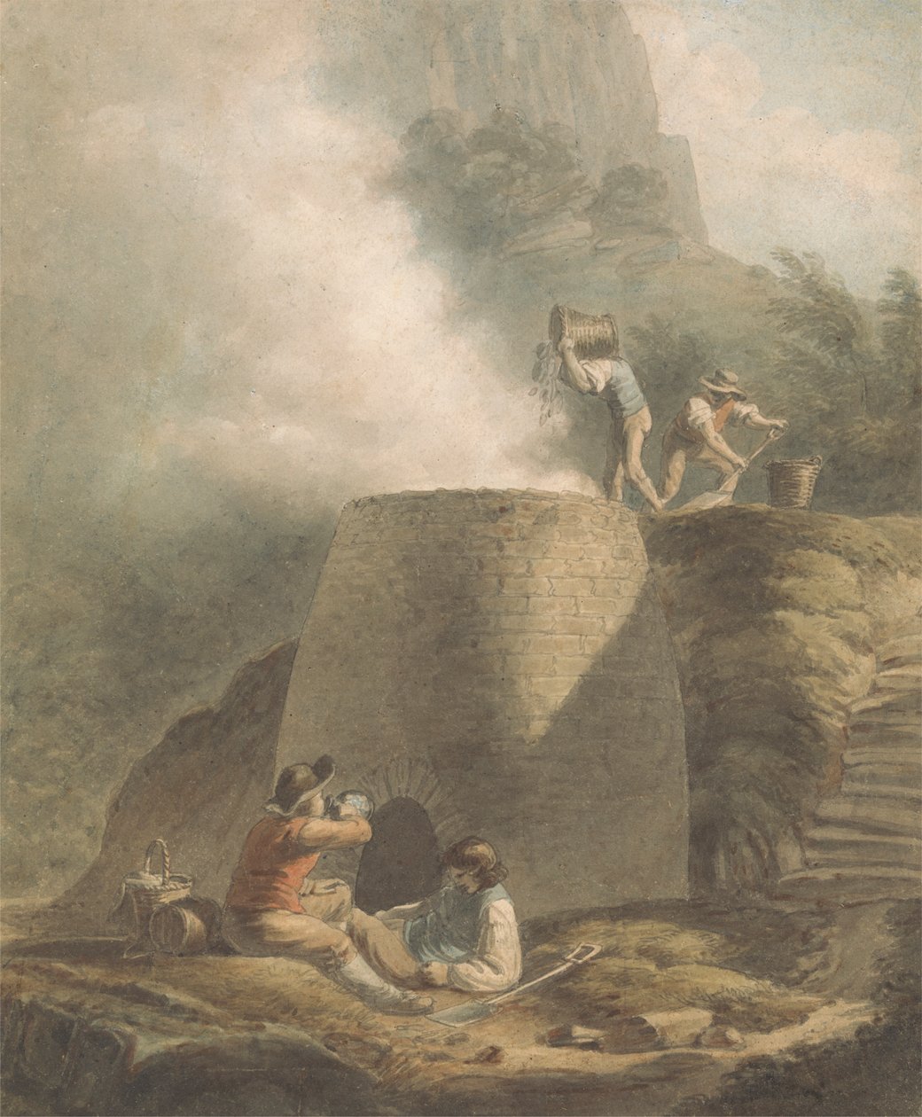 Paisaje con calera y obreros de William Marshall Craig
