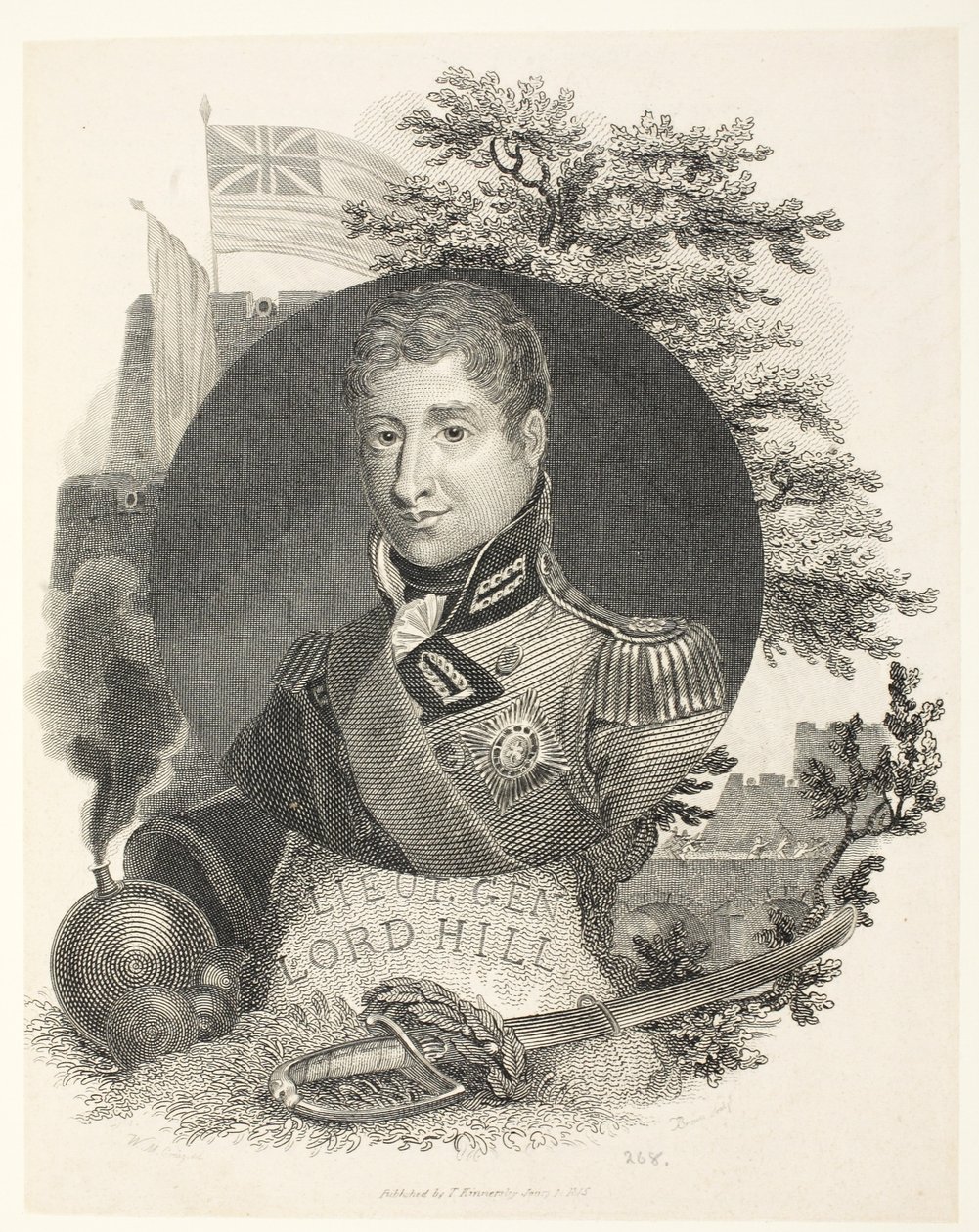 Teniente General Lord Hill KB, grabado por Brown, pub. Kinnersley, 1815 de William Marshall Craig