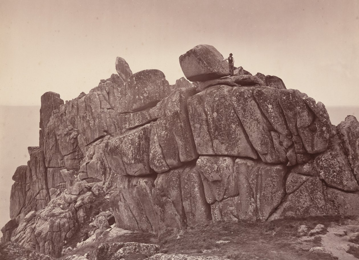 The Logan Rock, costa sur de Cornualles, 1860 (foto) de William May