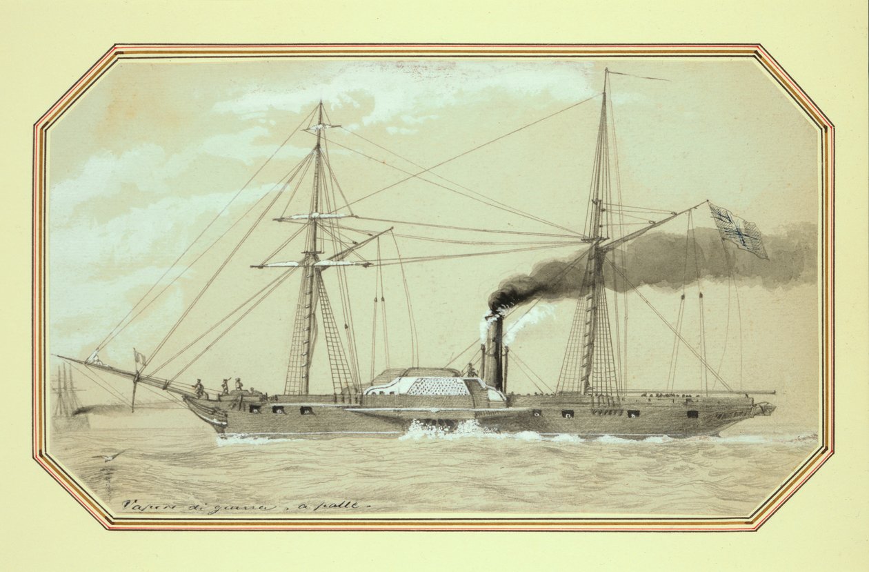 Un barco de guerra a vapor impulsado por paletas de William McConnell