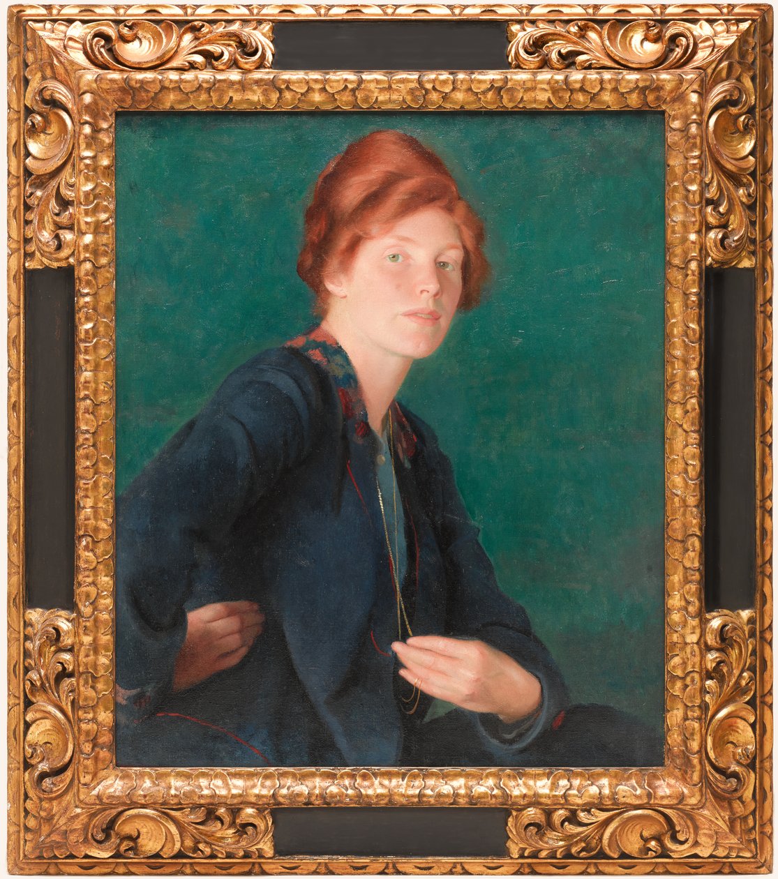 Una mujer con cabello rojo de William McGregor Paxton