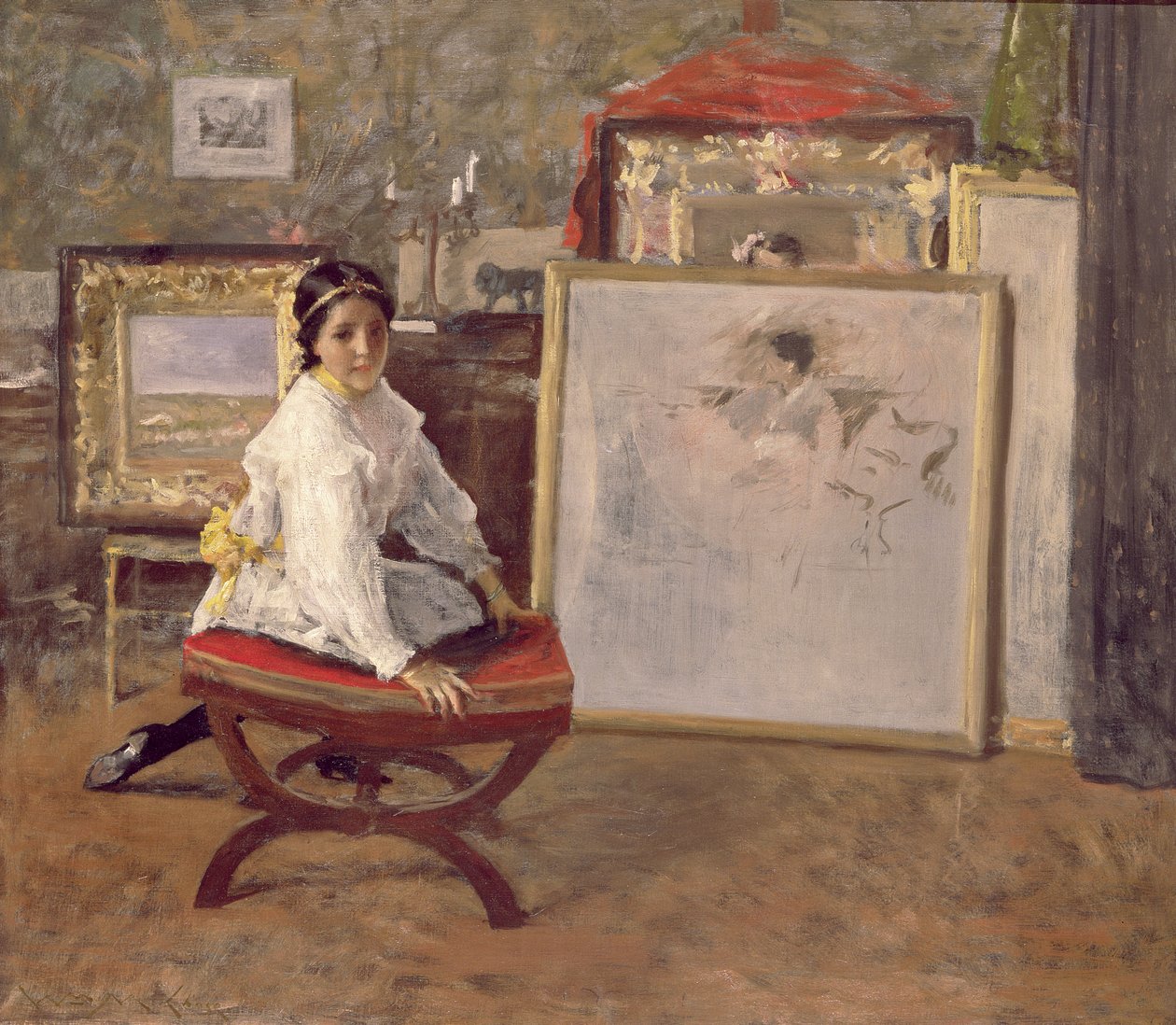 ¿Me hablaste, c.1897 (óleo sobre lienzo) de William Merritt Chase