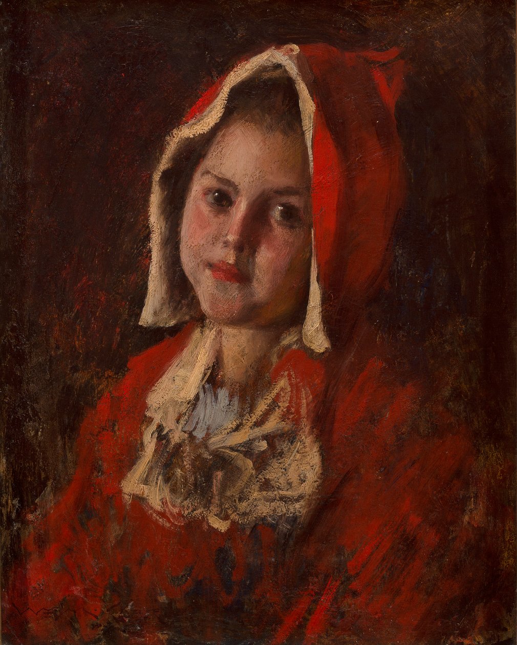 Caperucita Roja (óleo sobre lienzo) de William Merritt Chase