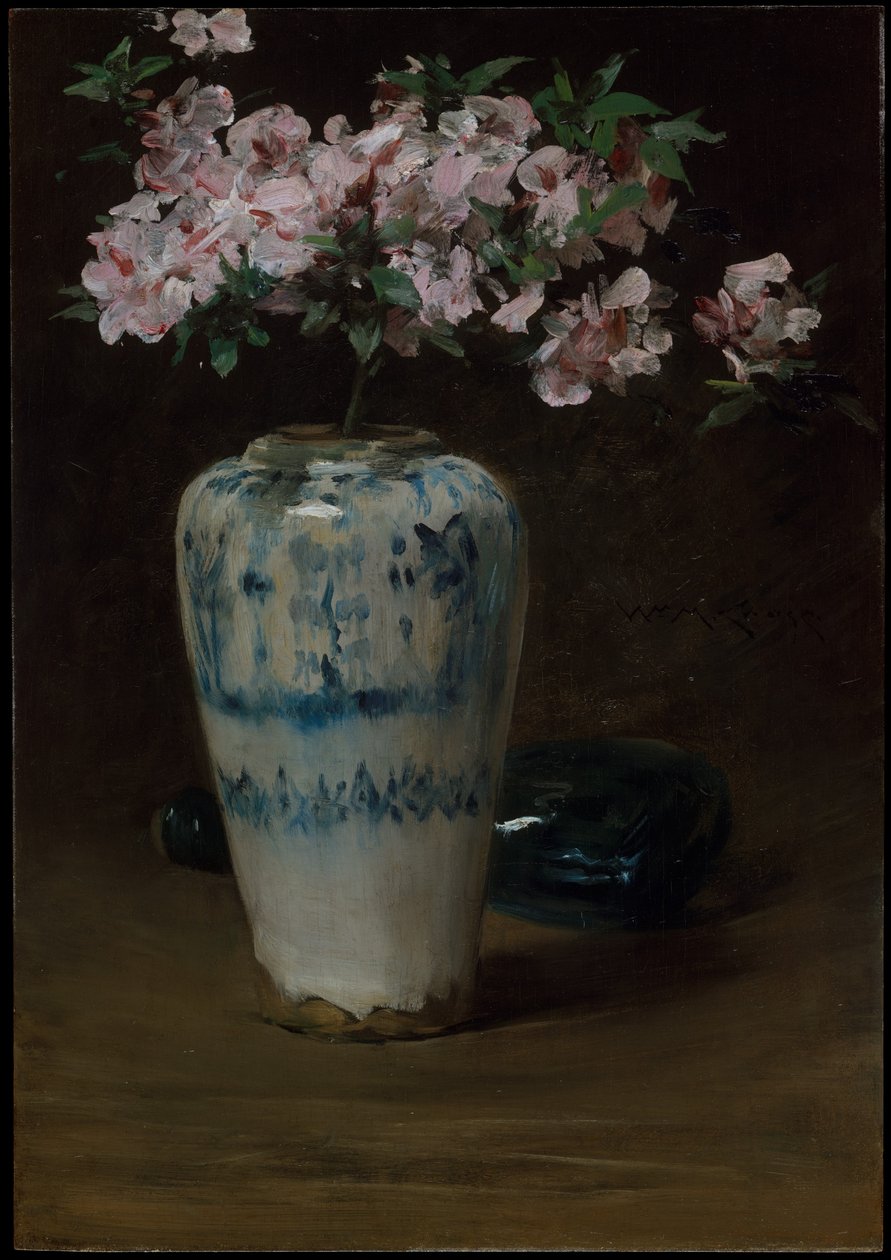 Azalea rosa — Jarrón chino de William Merritt Chase