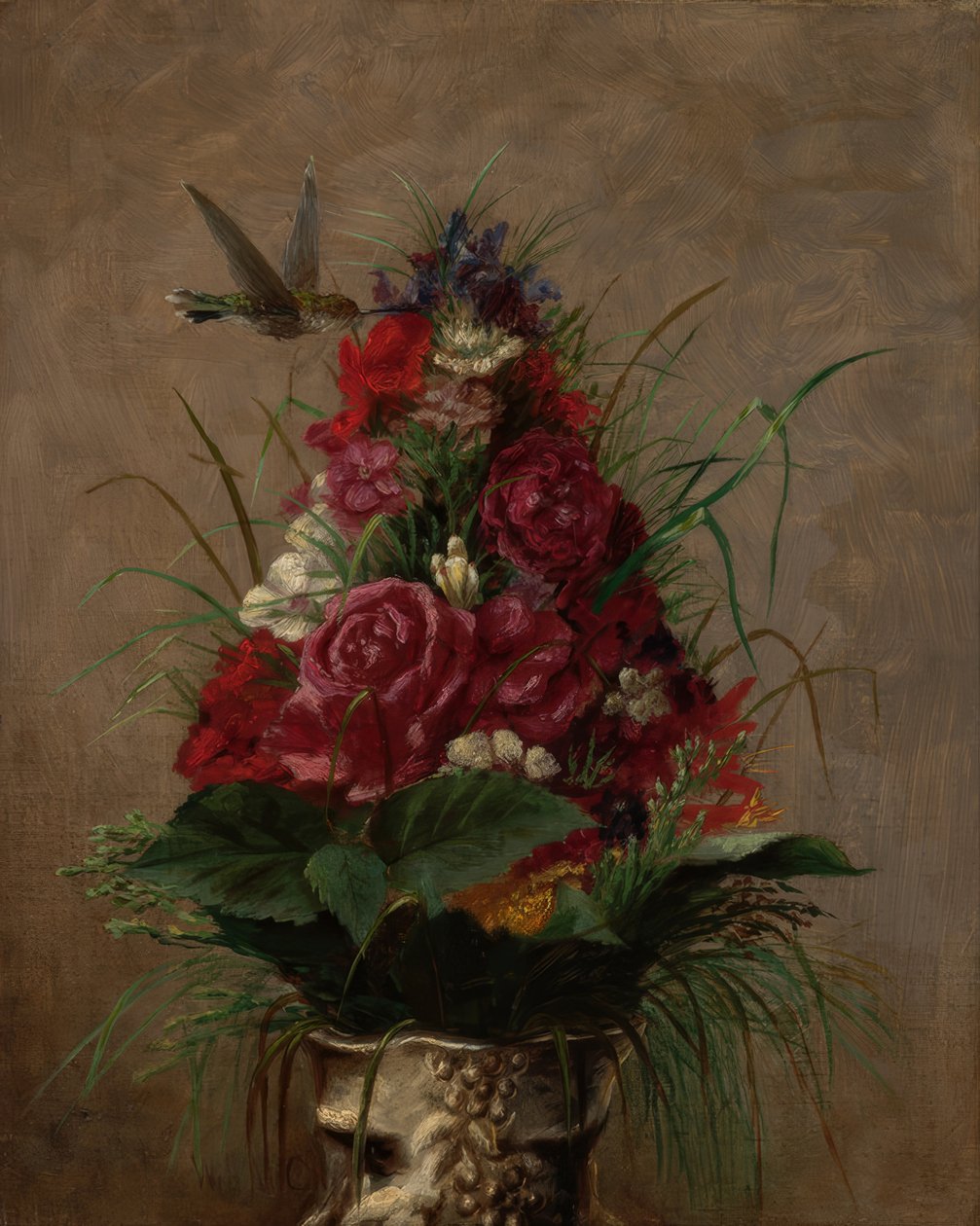 Naturaleza muerta con colibrí de William Merritt Chase
