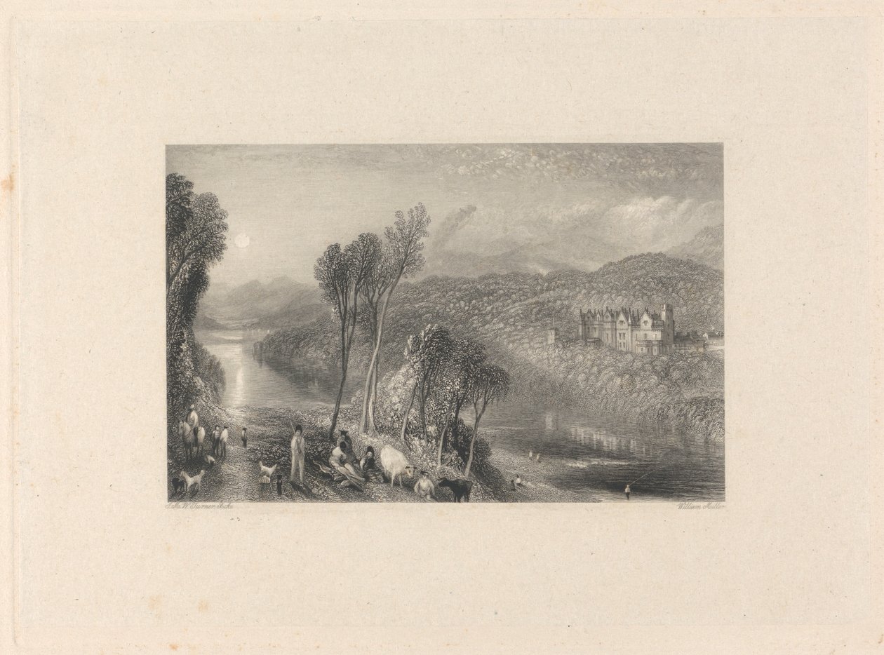 Abbotsford desde la orilla norte del Tweed de William Miller