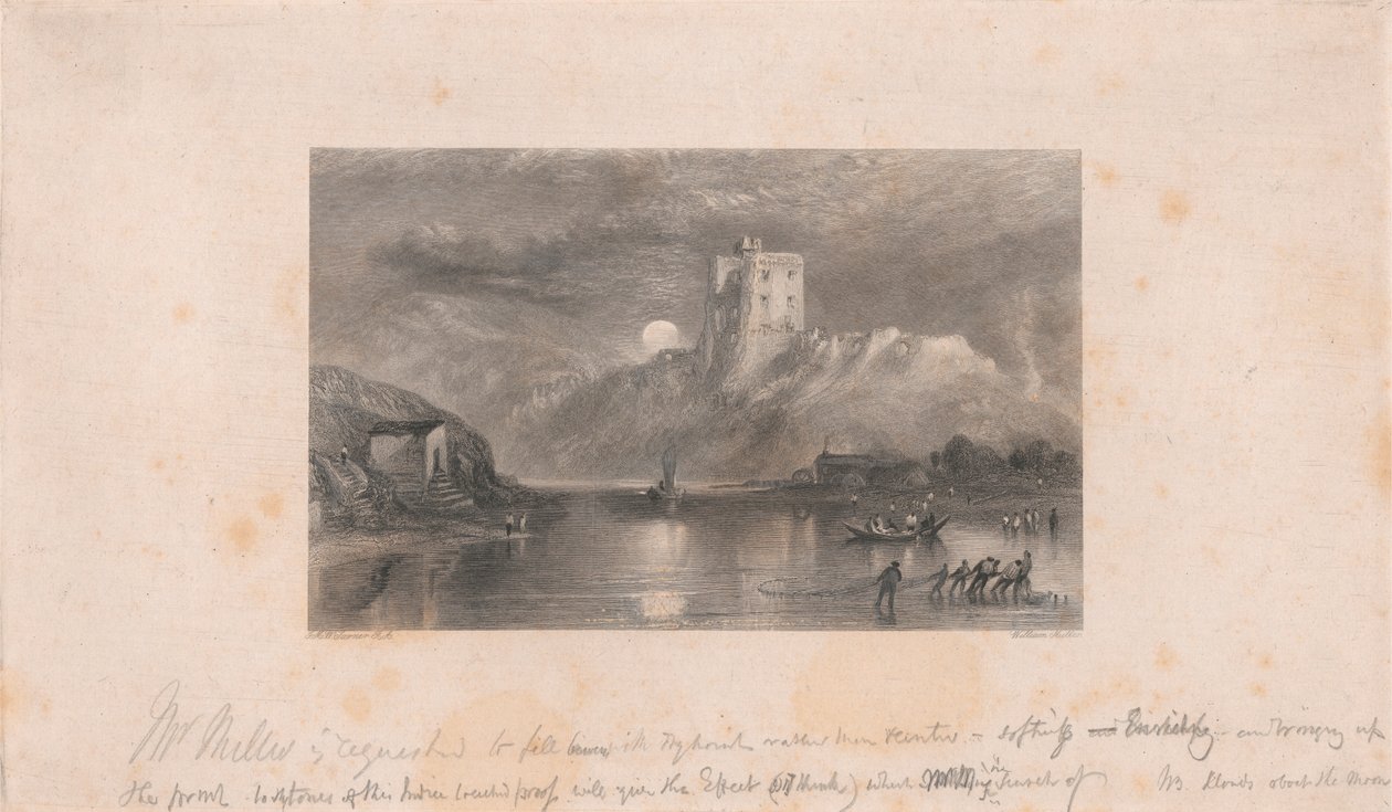 Castillo de Norham - Salida de la luna de William Miller