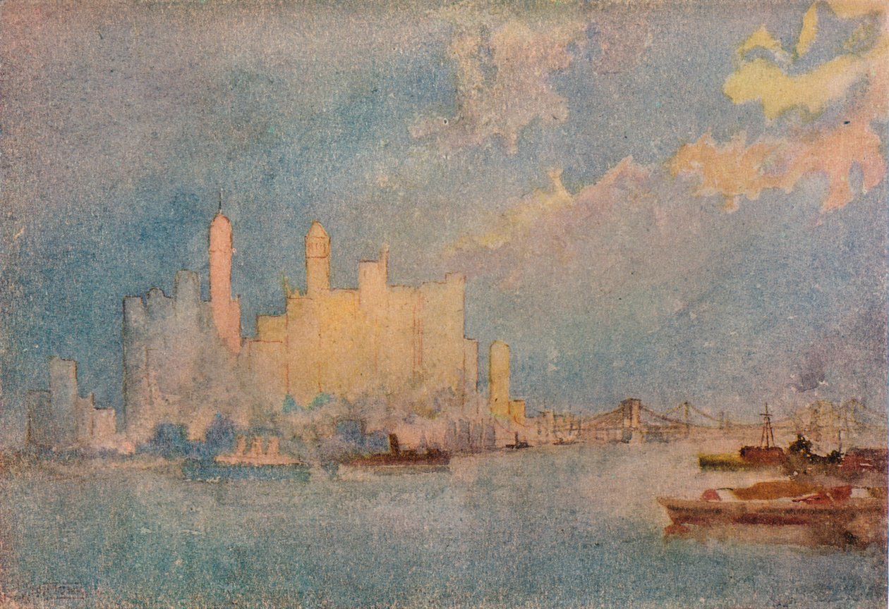 Nueva York desde el sonido, c. 1913 de William Monk