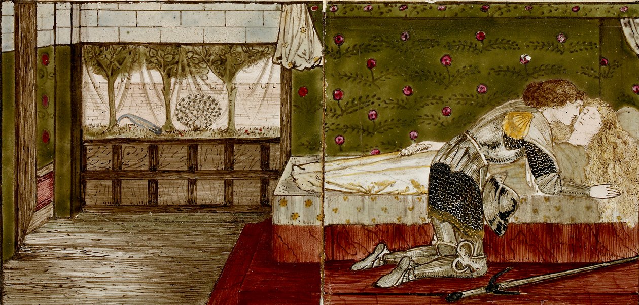 Dieciséis azulejos forman ocho ilustraciones del cuento 