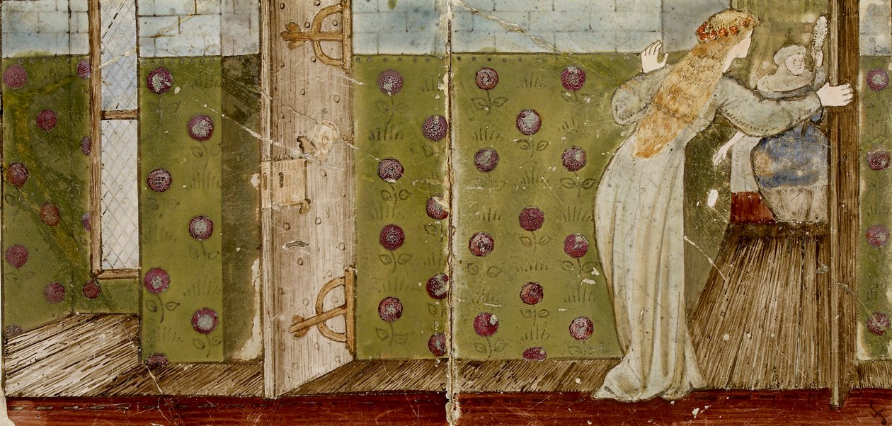 Dieciséis azulejos forman ocho ilustraciones del cuento 