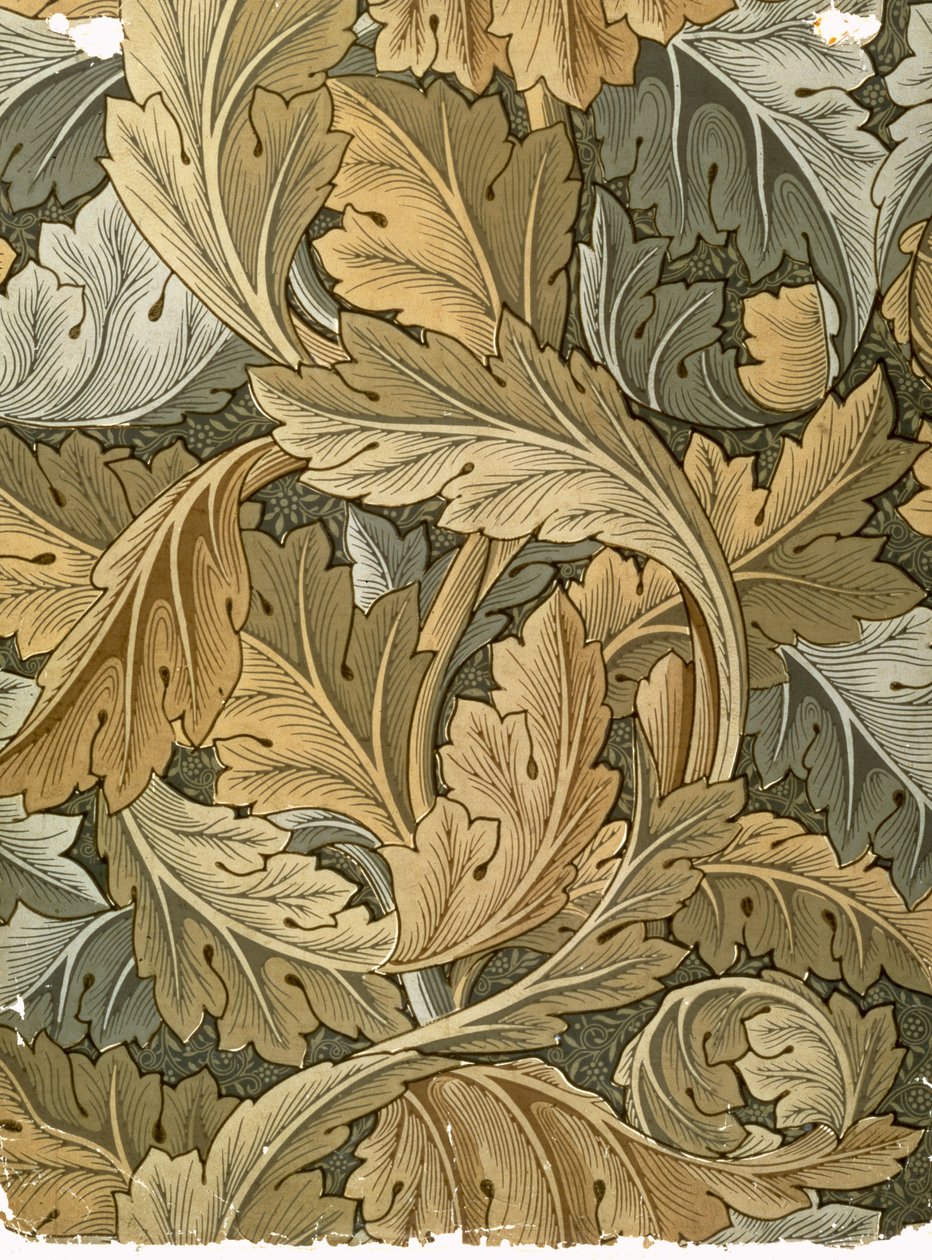 Papel tapiz de acanto, diseñado por William Morris, 1875 de William Morris