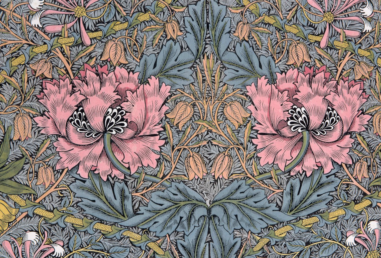 Madreselva. Tela decorativa, 1876 de William Morris