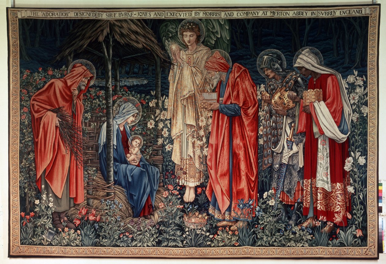 La Adoración de los Reyes Magos. Tapiz del taller de William Morris (1834-1896) de William Morris