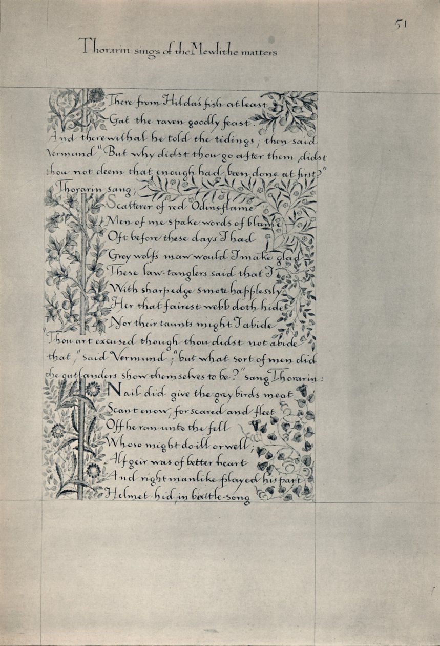 Página de La historia de los habitantes de Eyr, 1871 de William Morris