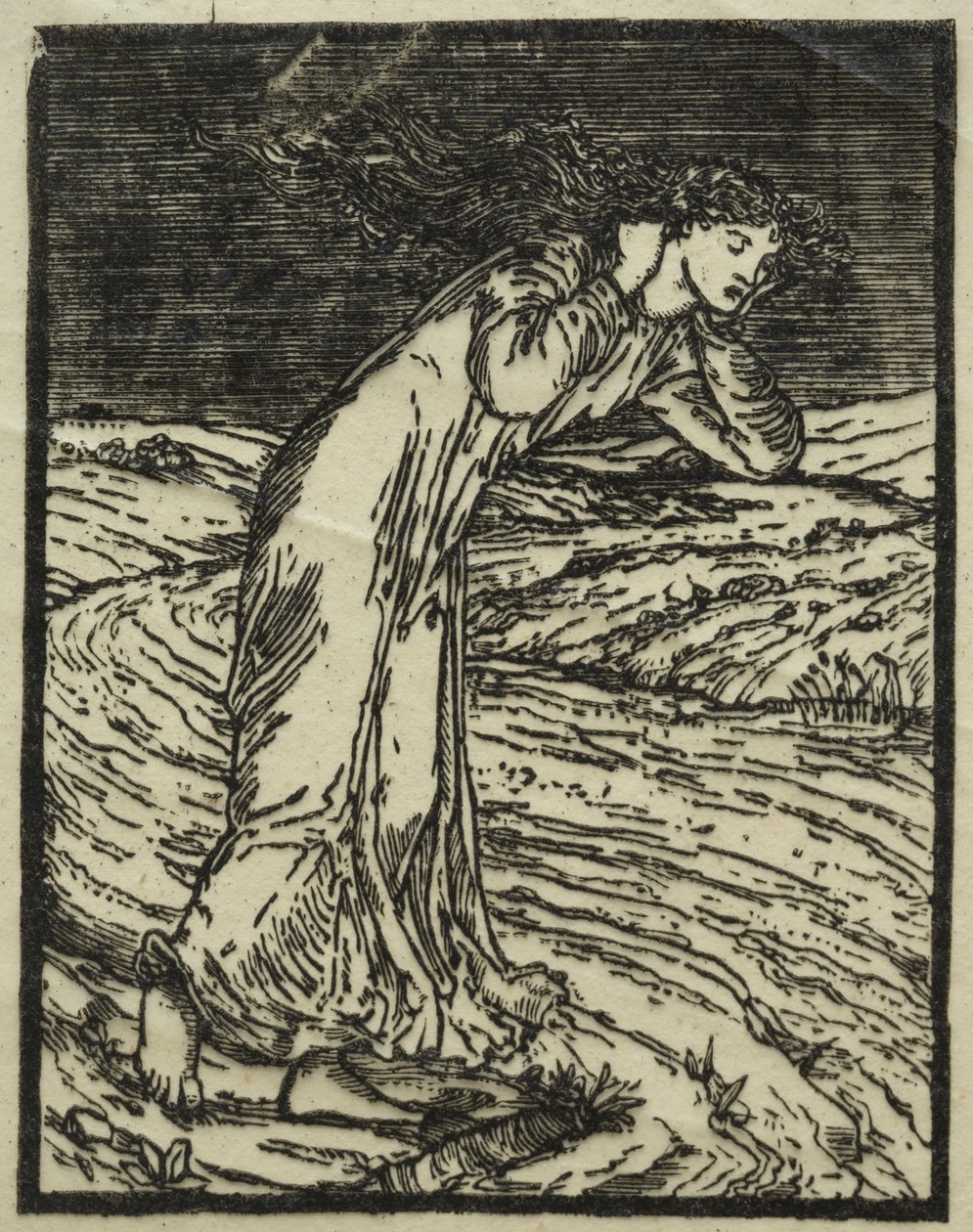 Psique arrojándose al río de William Morris