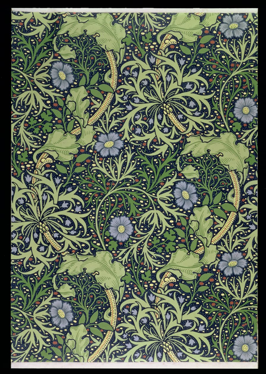 Diseño de Papel Tapiz de Algas Marinas, impreso por John Henry Dearle, 1901 de William Morris