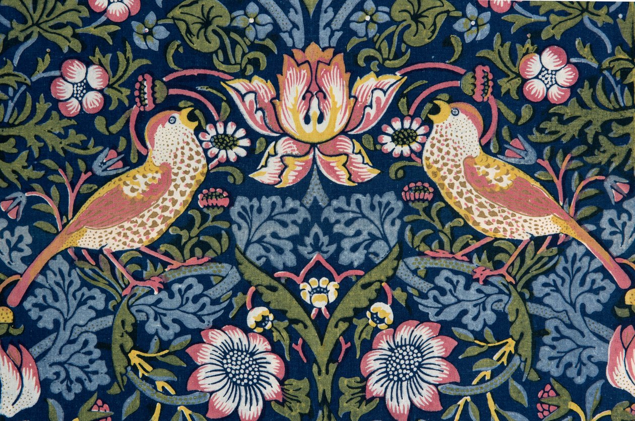 Ladrón de fresas. Tela decorativa, 1883 de William Morris