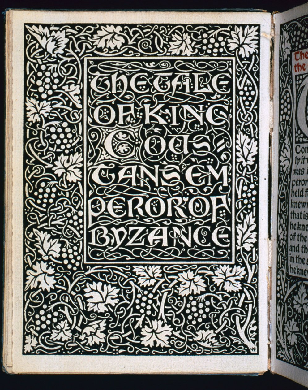 Página de título de El cuento del emperador, 1894 de William Morris